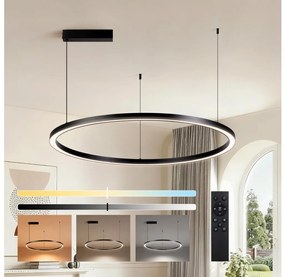 Brilagi - Lampada LED dimmerabile a sospensione su cavo PORTOFINO LED/60W/230V Ø 80 cm nero +telecomando