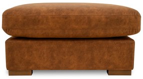 Pouf in similpelle marrone cognac Hamburg - Scandic