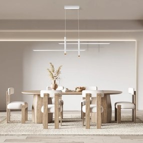 Lampadario LED moderno Sparta bianco, luce calda 5650 lumen, MANTRA