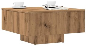 Tavolino Da Salotto Rovere Artigianale 60x60x31,5 Cm Truciolato /