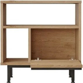 Tavolino Laterale Per Divano Da Salotto Multiuso 60x25x60 Ocean Rafia