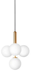 Miira 4 Lampadario Ottone/Bianco Opale - Nuura