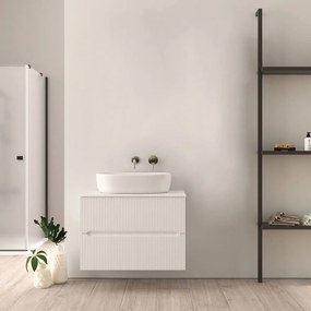 Mobile da bagno 80 cm cannettato bianco opaco Palermo