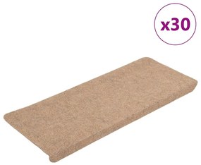 Tappetini Autoadesivi Per Scale 30 Pz Beige 65x24,5x3,5 Cm /