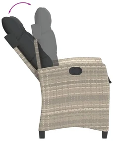 Set pranzo da giardino 5pz con cuscini grigio chiaro polyrattan