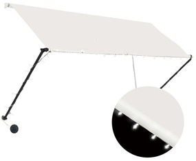Tenda da Sole Retrattile con LED 250x150 cm Crema