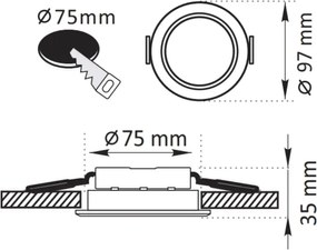 Luce LED da incasso ZOE LED/4,8W/230V nero