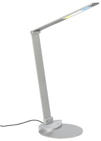 Lampada Da Tavolo Moderna Haiti Metallo Argento Led Integrato 6W 3000,4800,6500K