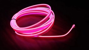 Stringa EL Striscia Neon Led Rosa 5 Metri Flessibile Tagliabile Luce Decorativa Atmosfera Per Interno Auto Camion Camper Sfilata Moda