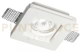 Samba square faretto da incasso 1 luce attacco gu10 10x10cm in gess...