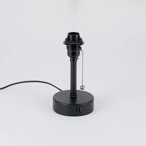 Brilagi - Lampada da tavolo con porta USB TABLON 1xE27/25W/230V nero/grigio