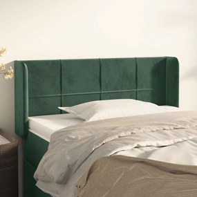Testiera Ad Orecchio Verde Scuro 83x16x78/88 Cm İn Velluto /