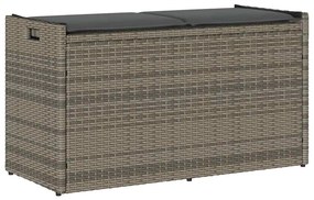 Cassapanca Da Esterno Con Cuscino Grigia 100 Cm İn Polyrattan /