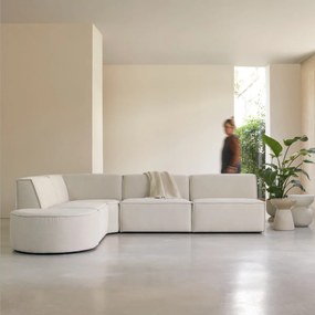Tikamoon - Divano ad angolo modulabile Dario 5-6 posti in tessuto beige