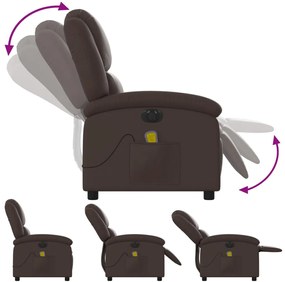 Poltrona Massaggiante Elettrica Marrone in Similpelle