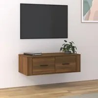 Mobile TV Pensile Rovere Marrone 80x36x25 cm Legno Multistrato 816839