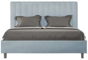 Letto matrimoniale e rete 160x190 in microfibra azzurro Agueda