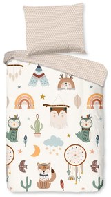 Set copripiumino e federa da bambini beige in cotone per culla 100x135 cm Remi – Good Morning