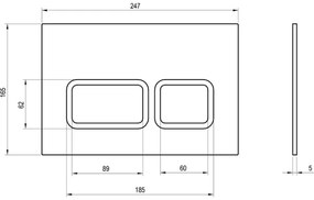 Ravak X01739 - Pulsante di scarico TWIN 24,7x16,5 cm bianco