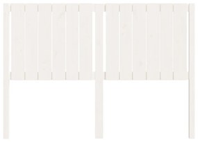 Testiera per letto bianca 140,5x4x100 cm legno massello di pino