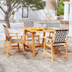 Set mobili da pranzo per giardino 5 pz legno massello di acacia