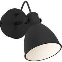 Applique Moderna San Peri 1 Luce Acciaio Nero E Bianco