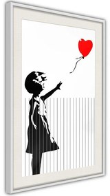 Poster  Banksy: Love is in the Bin  Cornice Quadri Cornice nera con pass-partout, Larghezza x Altezza Home decor 40x60