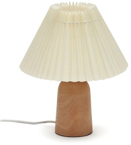 Kave Home - Lampada da tavolo Benicarlo in legno finitura naturale e beige