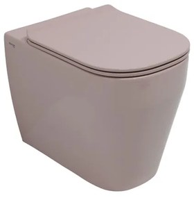 Vaso WC filomuro OLYMPIA CERAMICA tuttoevo, sedile incluso P 53 x L 36 x H 42 cm rosa lucido