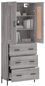 Credenza grigio sonoma 69,5x34x180 cm in legno multistrato