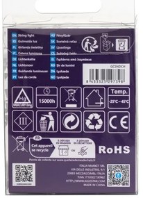 Aigostar - Catena LED natalizia da esterno 50xLED/8 funzioni 3xAA 5,3m IP44 bianco caldo