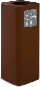 Pattumiera Per Raccolta Rifiuti 30x30xh80 cm In Acciaio Verniciato con Pittogramma Magnetico Marrone...