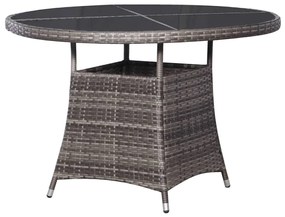 Tavolo da giardino grigio 110x74 cm in polyrattan