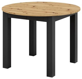 Tavolo da pranzo allungabile WILY rovere artisan/nero