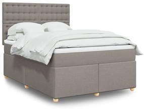 Giroletto a molle con materasso tortora 140x200 cm in tessuto