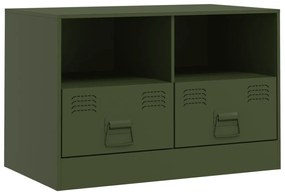 Mobile tv verde oliva 67x39x44 cm in acciaio