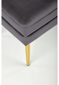 Panca trapuntata con contenitore VELVA 37x78 cm grigio/oro