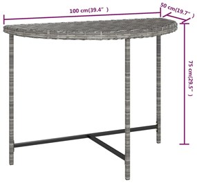 Tavolo da Giardino Grigio 100x50x75 cm in Polyrattan