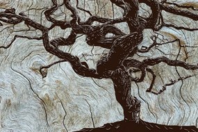 Carta da parati – Albero Astratto su Legno