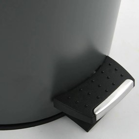 Cestino per la spazzatura grigio scuro in acciaio con pedale 5 l Adonis – Spirella