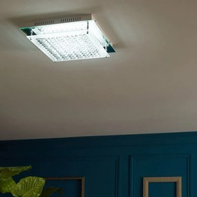 Plafoniera LED Diamond Ø 36 cm argento IP20 cct da bianco caldo a bianco freddo con regolazione di temperatura, 1800 lumen INSPIRE