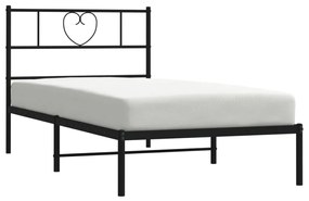 Giroletto con testiera in metallo nero 90x200 cm
