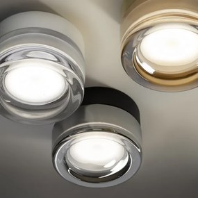 Ideal Lux - Plafoniera LED da bagno LOLLY 1xGX53/9W/230V Ø10,5 cm nero/fumé