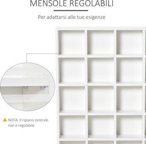 Libreria in Legno 24 Scomparti Bianco 130.5x89x20 cm...