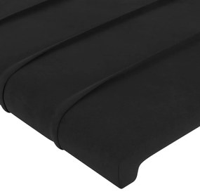 Giroletto con Testiera Nero 80x200 cm in Velluto