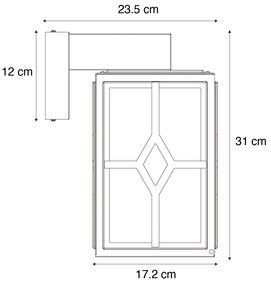 Lampada da parete per esterni classica nera IP44 - Dover