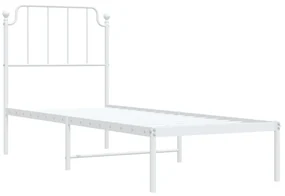 Giroletto con testiera metallo bianco 75x190 cm