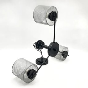 Lampadario a catena ROSA 3xE27/60W/230V nero/grigio