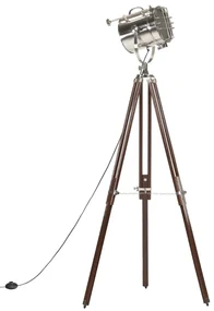 Lampada Da Terra A Treppiede Legno Massello Di Mango 180 Cm /