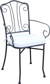 VENTUS - poltrona da giardino in ferro completa di cuscino schienale classico